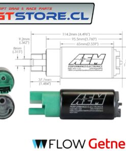 Bomba de Bencina AEM 340LPH E85 Corta